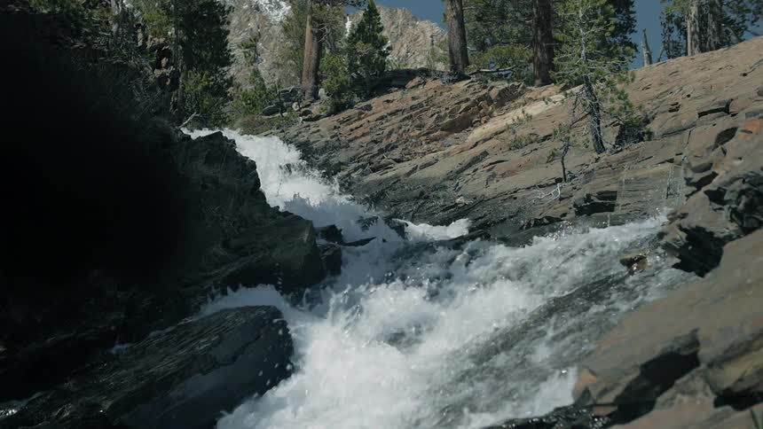 River running down a rocky mountain