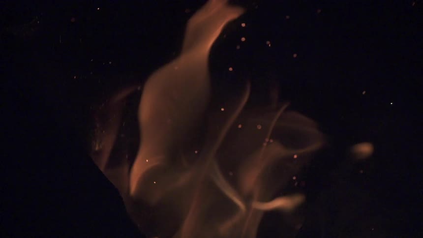 A roaring fire