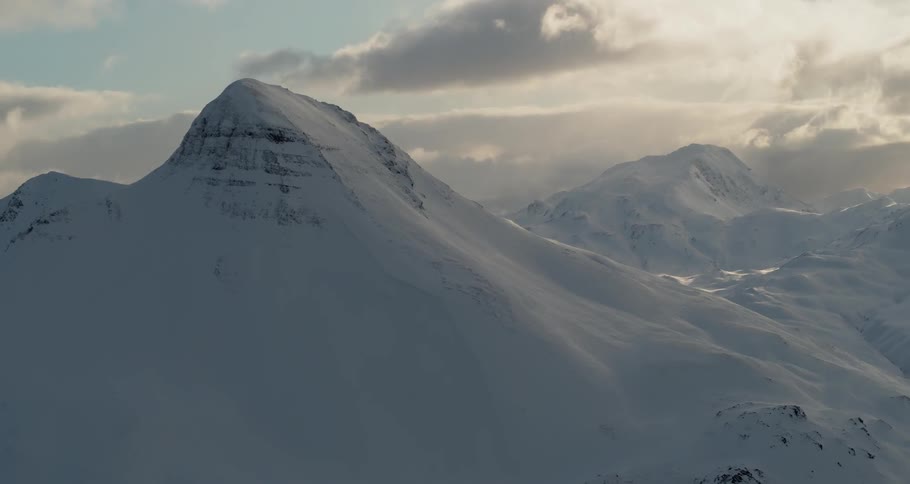 Snow covered mountain range