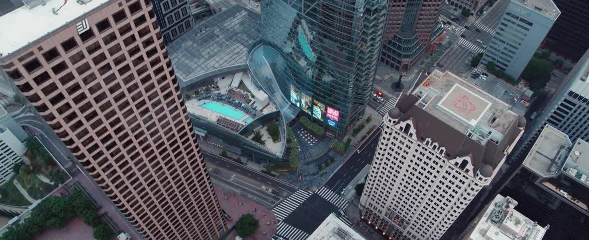 A drone view of a large city