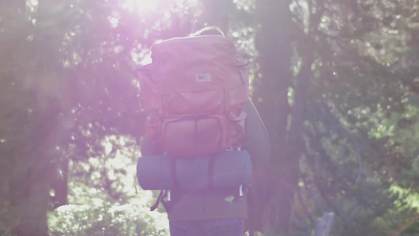 A person wearing a backpack