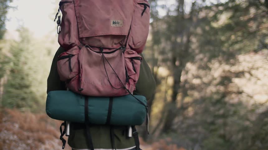 A person wearing a backpack