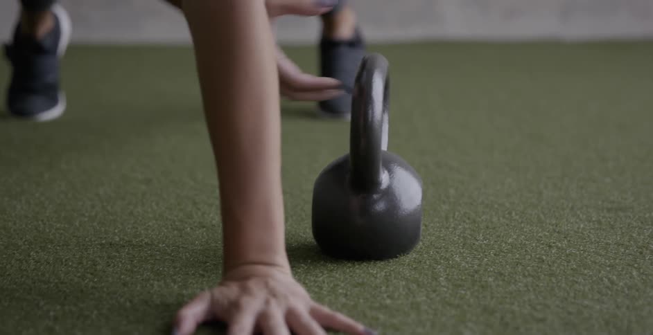 A person is exercising in a gym