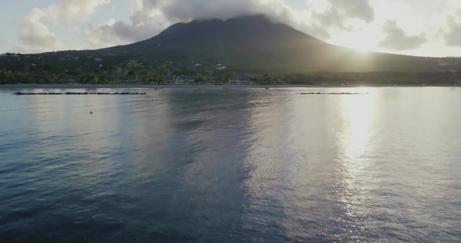 Sunlight shines on rippling water