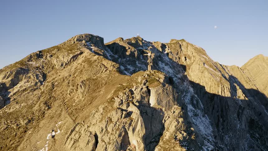 Cross erected on a mountain top