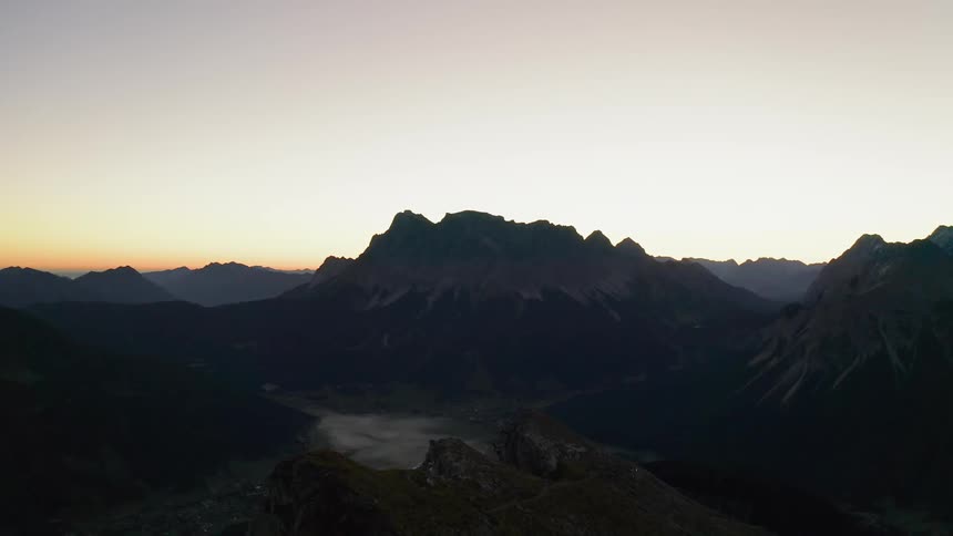 Mountain range at sunset