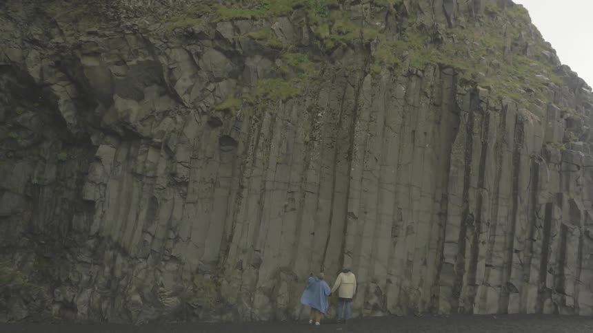 A rocky jagged cliff side