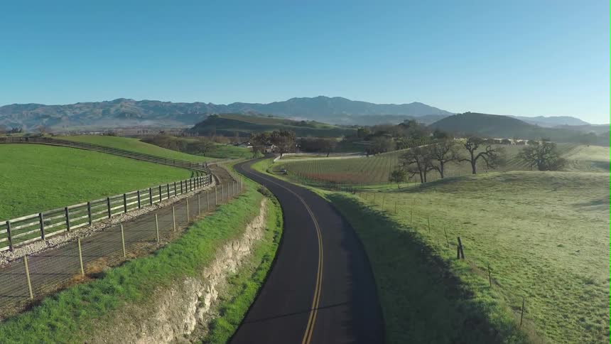 Small road with fields on both sides