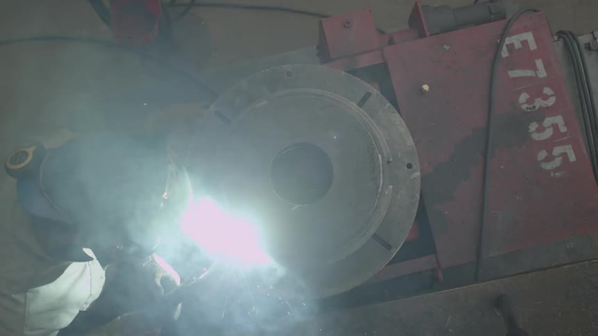 A person welding