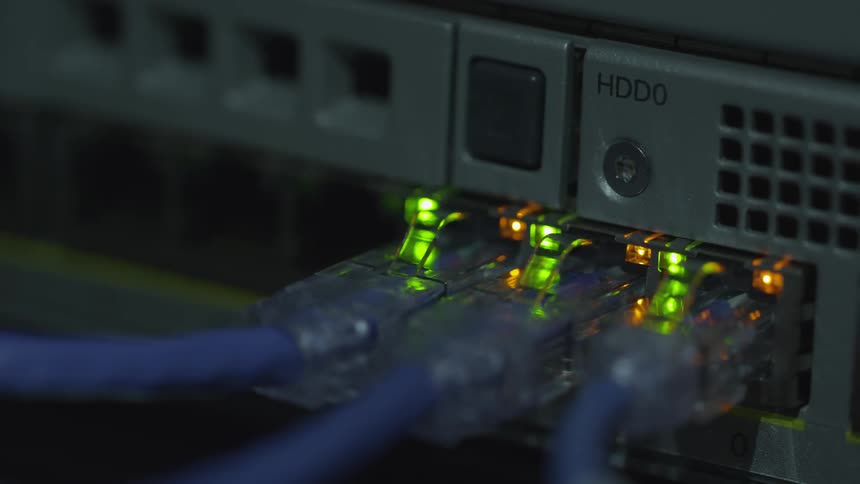Lights blinking on a server