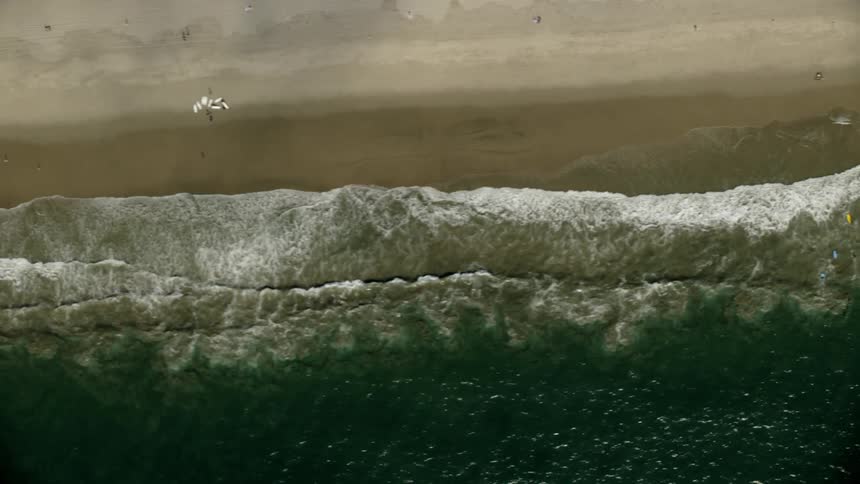 Waves coming ashore on a beach