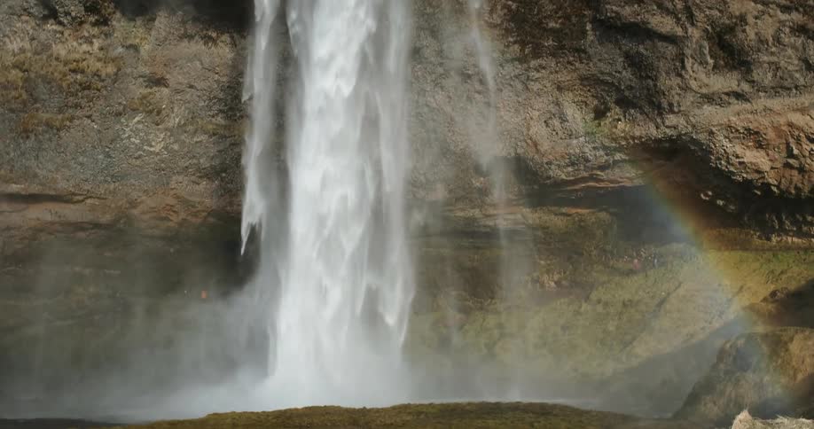 Water splashing below from an Iceland waterfall
