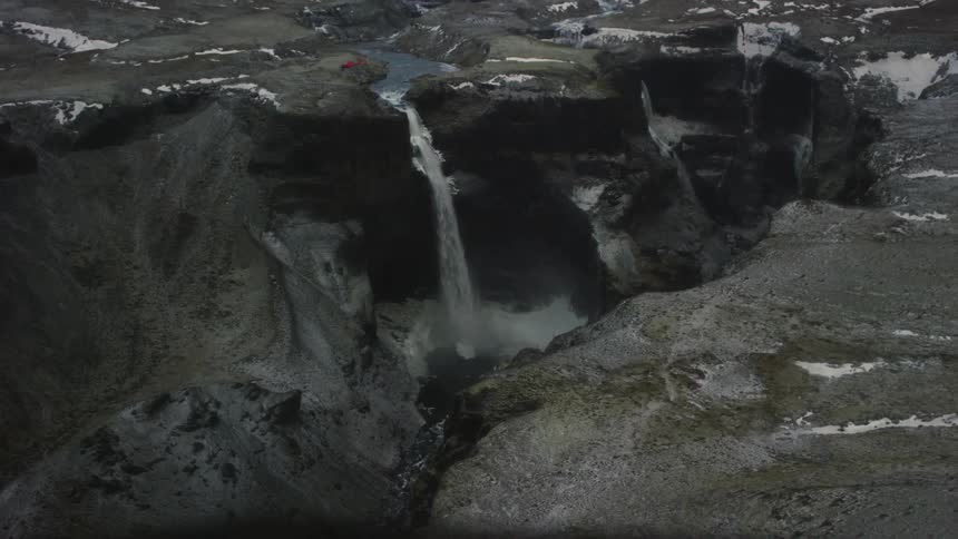 Water is falling off a cliff
