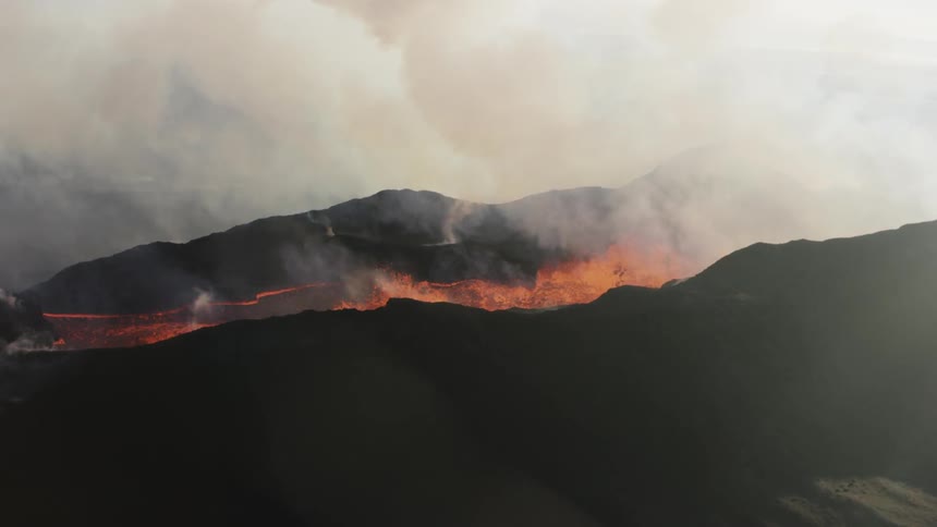 A volcano is exploding