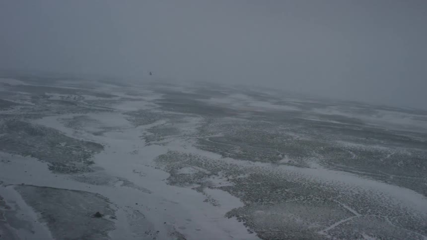 Aerial view of a snowy landscape