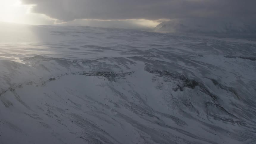 A view of snow covered mountains