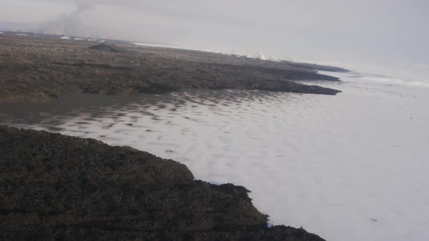 Water is rushing over the land