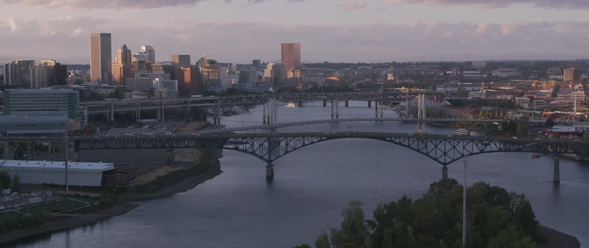 River running through a large city