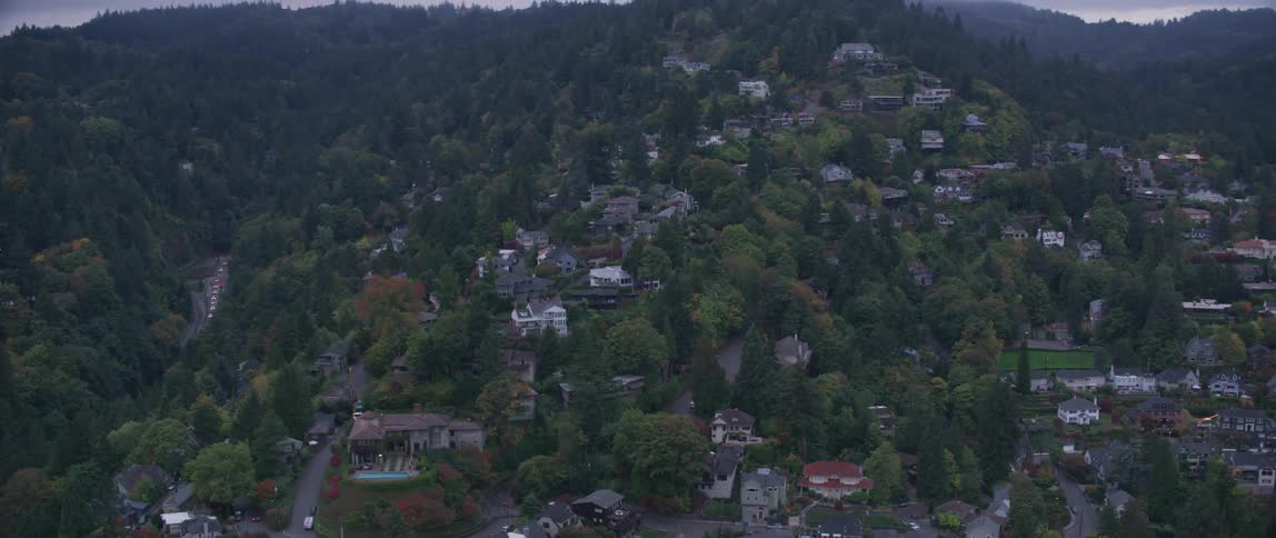 Houses cover the mountain landscape