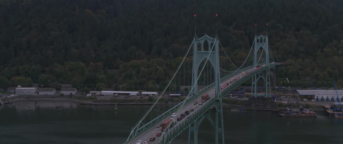 Vehicles driving over a bridge