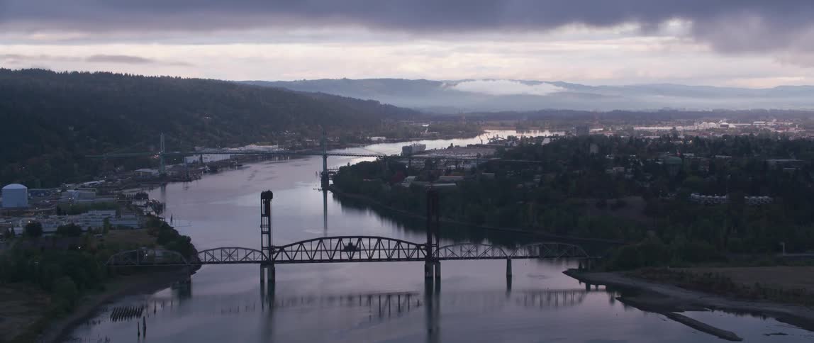 A bridge traverses across the water