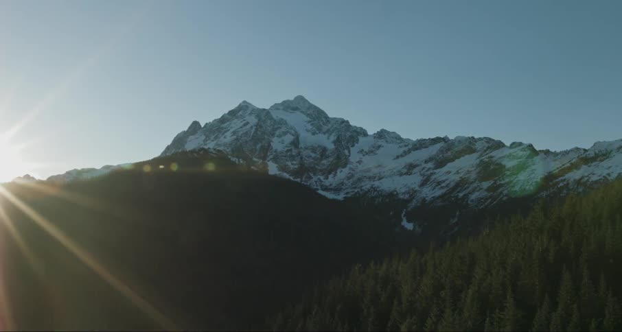 Trees cover the mountain landscape