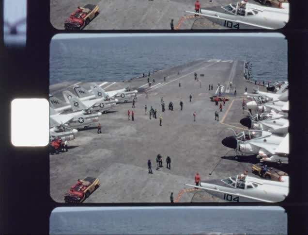 Jets sit on an aircraft carrier