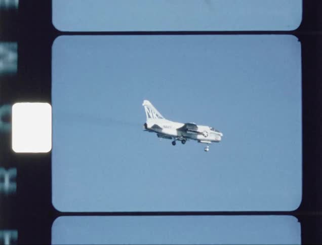 A jet flies in the sky