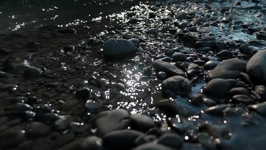Water flows peacefully down a stream