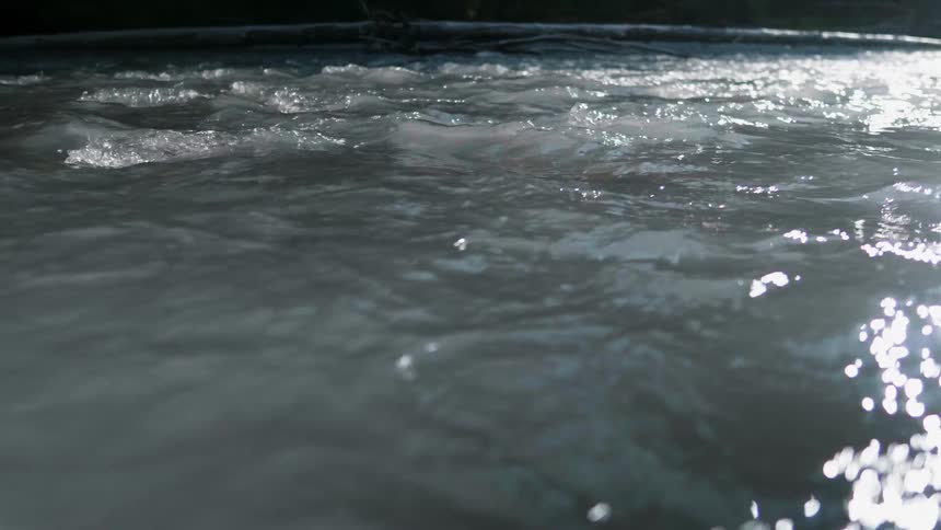 Water flows in a river