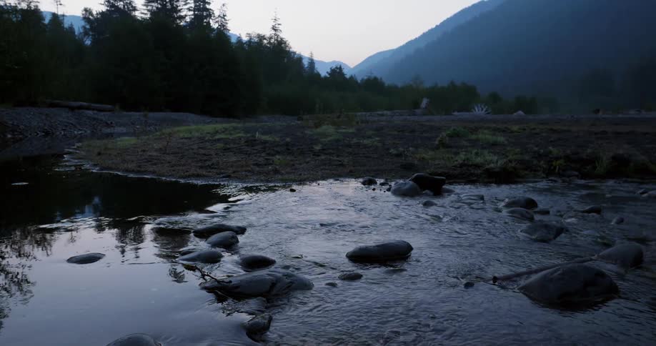 Water flows peacefully down a stream