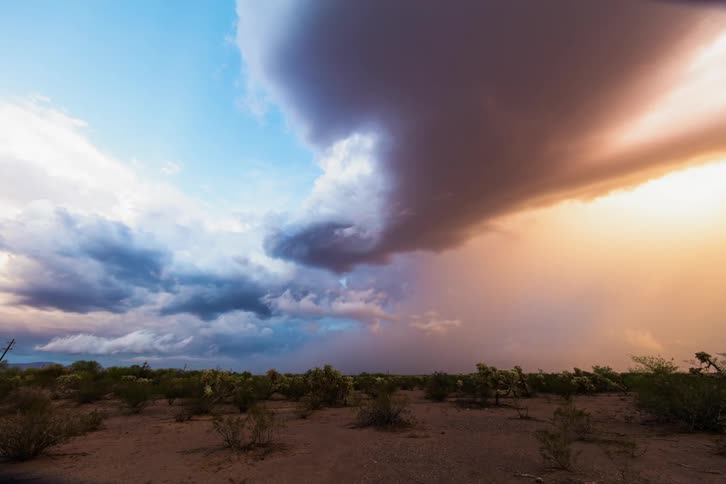 A storm brews over the landscape