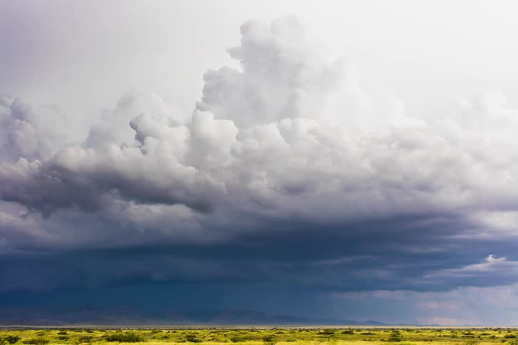 Clouds move across the sky
