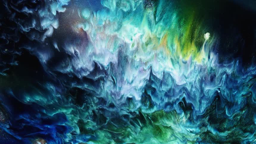 Colors blending and flowing in an abstract pattern