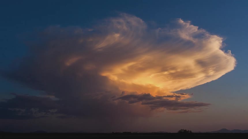 Clouds are rolling across the sky