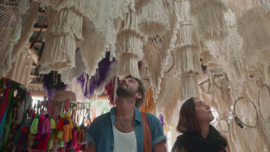 A man and woman shop together