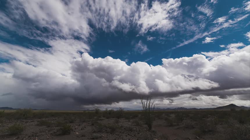 Clouds are rolling across the sky