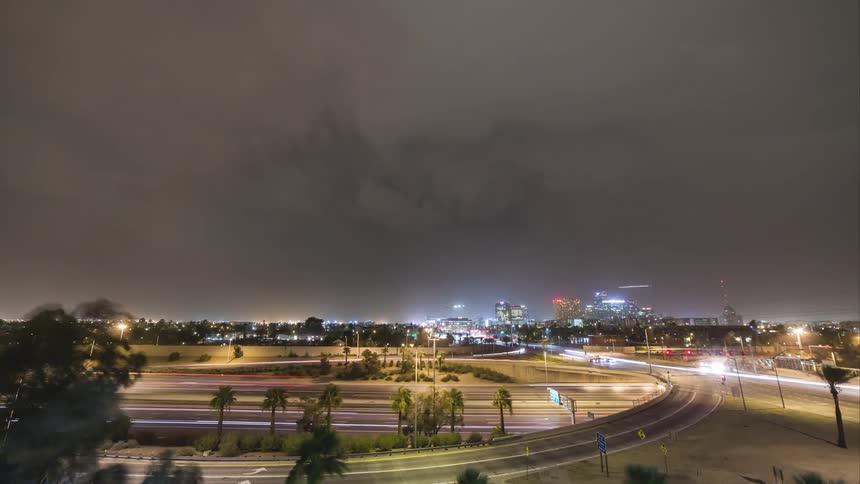 Time lapse of a busy highway