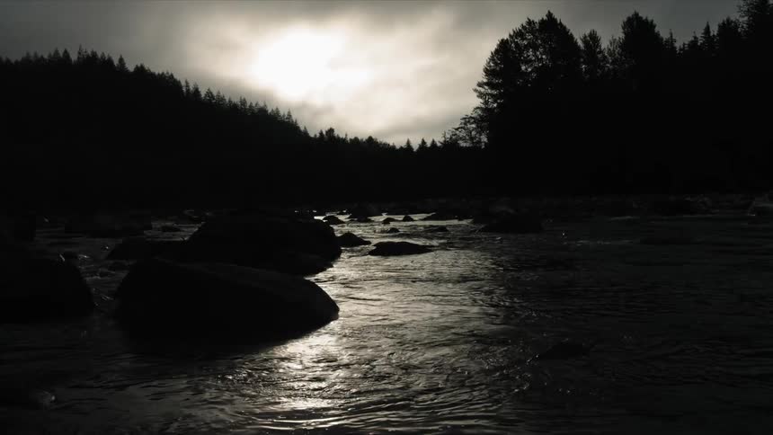 The stream water flows gently