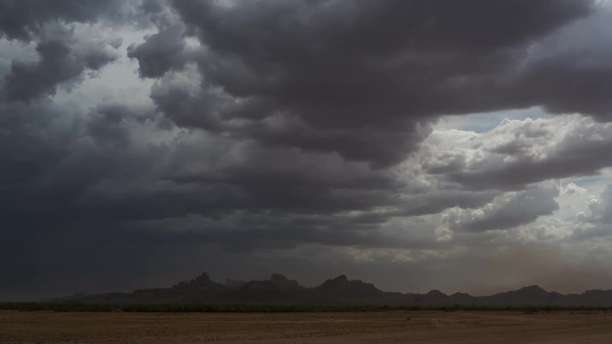 Clouds are rolling across the sky