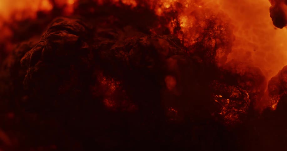 The surface bubbles and rolls as it heats