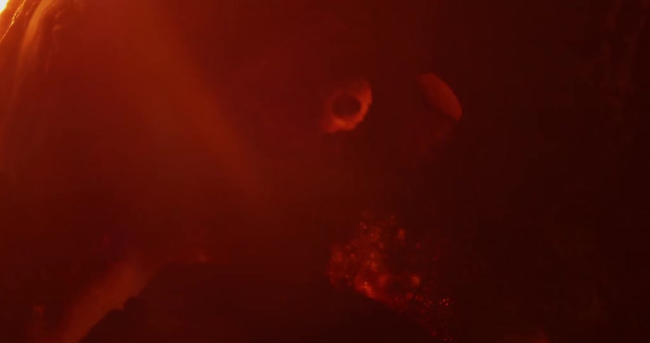 A fire burns red hot