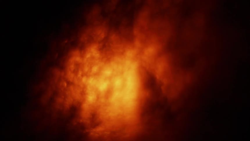 An orange fire glows