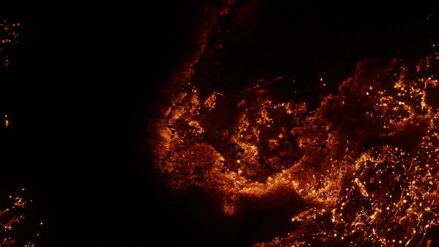 A fire begins to spread