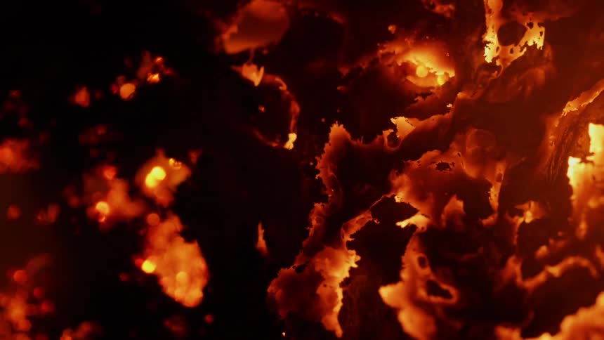 An orange fire glows