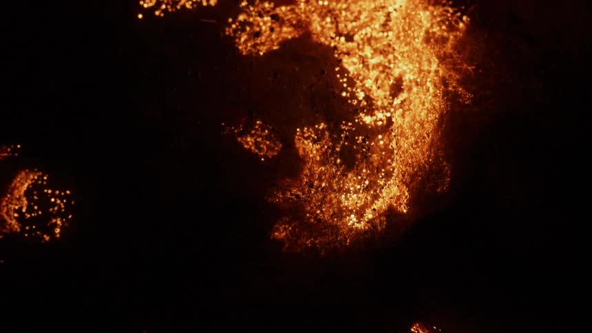 A fire begins to spread