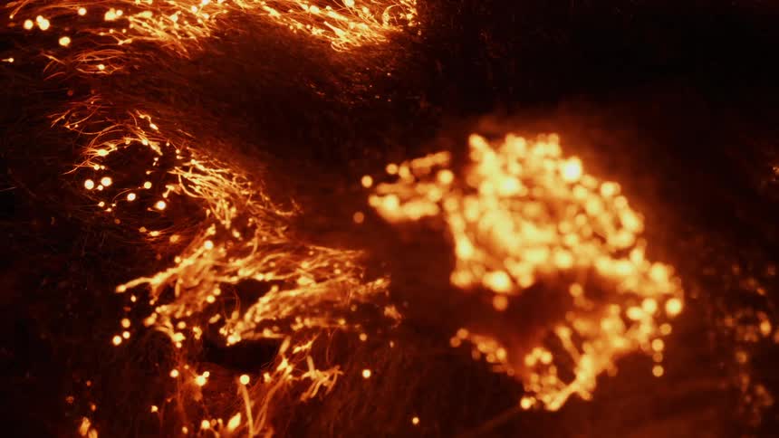 Fire is burning up some organic matter