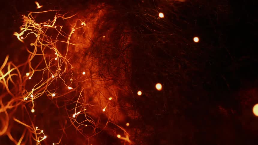 A fire begins to spread