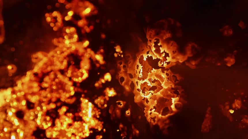 A fire begins to spread