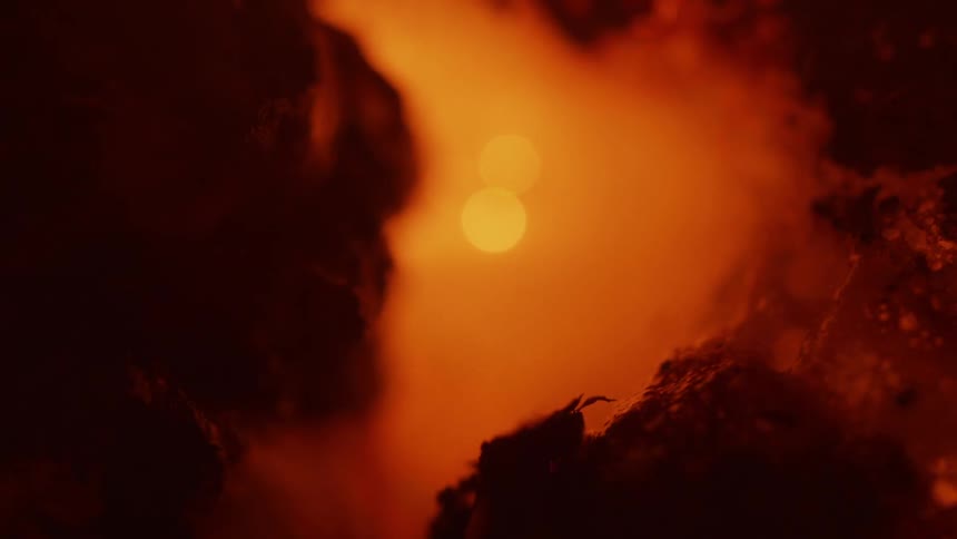 The surface bubbles as it heats